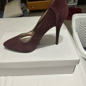 Burgundy Suede high heel shoes